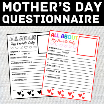 Preview of All About My Favorite Lady | Mother's Day Questionnaire