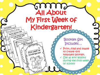 Preview of All About My First Week of Kindergarten Booklet