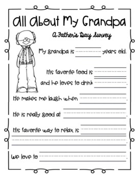 Download All About My Grandpa - A Father's Day Survey! by Mrs ...