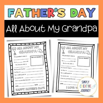 Preview of All About My Grandpa Father's Day Questionnaire or Grandparents Day Gift