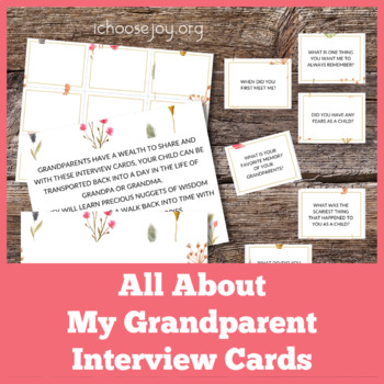 Preview of All About My Grandparent Interview Cards for Grandparents Day or Anytime!
