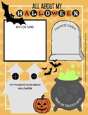 All About My Halloween - FREE Worksheet - PDF Bilingual