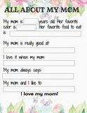 All About My Mom: A Mother's Day printable