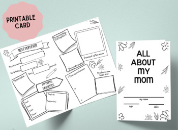 Preview of All About My Mom Fill In Brochure | Mother's Day, Christmas Card, Family Card