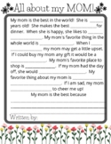 All About My Mom! Mother's Day Activity!