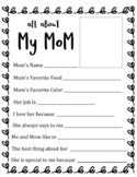 All About My Mom - Mother's Day Activity