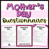 All About My Mom Mother's Day Questionnaires
