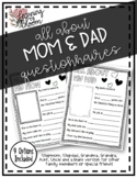 All About My Mom and Dad Questionnaire (Mother's Day, Fath