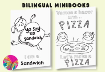 Preview of La comida: Una Pizza y Un Sándwhich {Bilingual mini-books}
