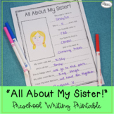 All About My Sister! Printable