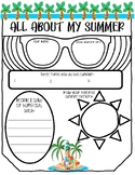All About My Summer Infographic AND Writing Prompt