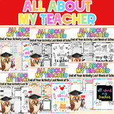 All About My Teacher Activity |All About My Teacher End of