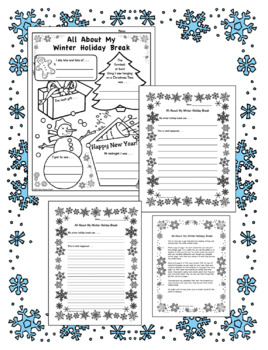 Preview of All About My Winter Holiday Break: Poster, Activity, Reading, Writing
