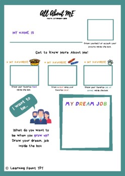 The pieces of me! worksheet by Jenna Luzier