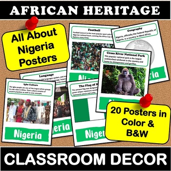 Preview of All About Nigeria Posters | African Heritage Classroom Decor Black History