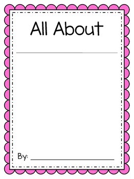 Preview of Non Fiction "All About" Writing Booklet