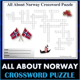 All About Norway - Crossword Puzzle Activity Worksheet