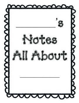 Preview of All About: Notes Packet for Biography Report