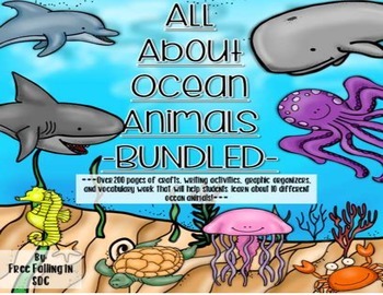 Preview of All About Ocean Animals-BUNDLED!!! (crafts, writing activities, and much more)