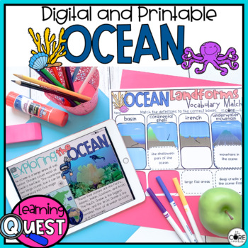 Preview of Ocean Habitat Digital Activities - 5 Oceans - Ocean Animals Lesson Plans
