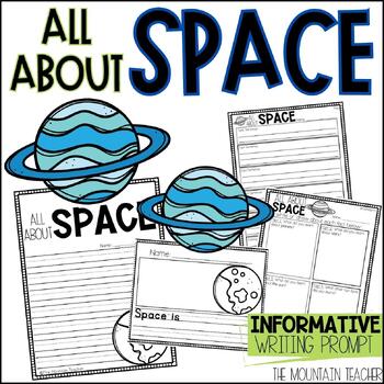 Preview of All About Outer Space Writing Paper and Neptune Space Craft with Writing Prompt