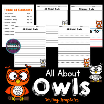 Preview of All About Owls: Writing Templates