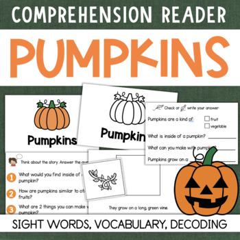 Preview of From Seed to Pumpkin Cut & Paste Mini Book How Pumpkins Grow Decodable Reader