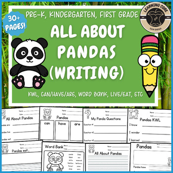 Preview of All About Pandas Writing Nonfiction Panda Unit PreK Kindergarten First TK UTK
