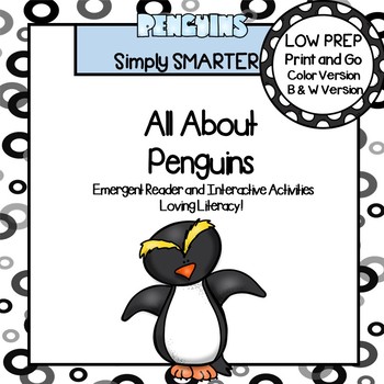 Preview of All About Penguins Emergent Reader Book AND Interactive Activities