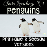 All About Penguins Nonfiction Unit Seesaw and Printable Versions