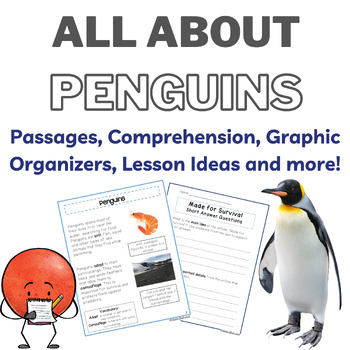 Preview of All About Penguins Winter Reading Comprehension with Text Feature Passages
