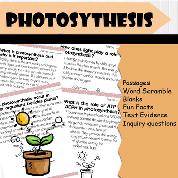 Preview of All About Photosynthesis | Biology Reading Comprehensions, Fun Facts, Qs & As