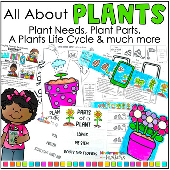 Preview of All About Plants Science Unit - Plant Life Cycle, Experiments & Craft Activities