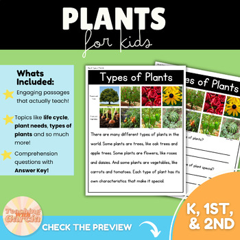 Preview of All About Plants Comprehension Reading Passage Preview Intervention