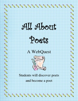 Preview of All About Poets Poetry WebQuest with Grading Rubic