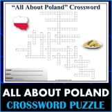 All About Poland - Crossword Puzzle Activity Worksheet
