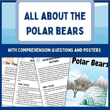 Preview of All About Polar Bears Nonfiction Unit | Reading Passage | Comprehension