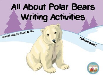 Preview of All About Polar Bears, Writing Prompts, Graphic Organizers, Diagram, K, 1st, 2nd