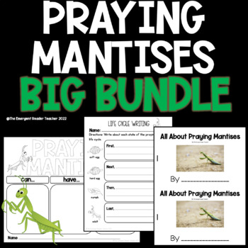 Preview of All About Praying Mantises Bundle of Printables and Emergent Readers