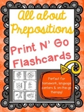 All About Prepositions- Print N' Go Flashcards