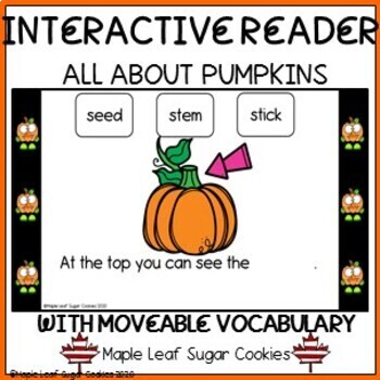 Preview of All About Pumpkins - Interactive Reader - Fill in the Blanks with Moveable Words