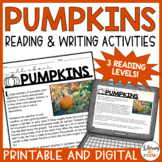 All About Pumpkins Reading & Writing Activities | Fall Rea