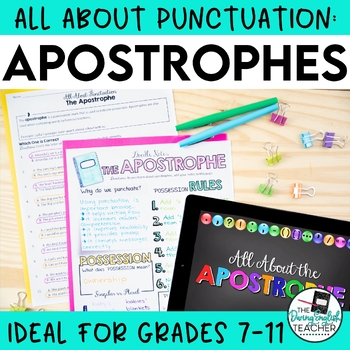 Preview of Apostrophes Punctuation Teaching Unit: A Digital + Print Secondary ELA Unit