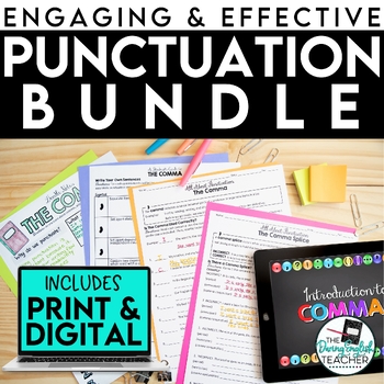 Preview of Punctuation Unit - Commas, Semicolons, Apostrophes, End Marks PRINT & DIGITAL