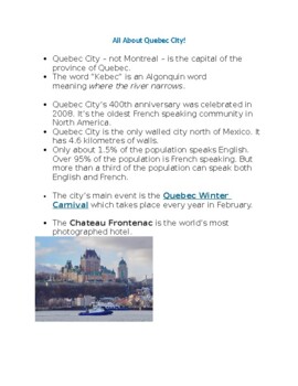 Preview of All About Quebec City!