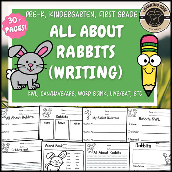 Preview of All About Rabbits Writing Rabbit Nonfiction Unit PreK Kindergarten First TK