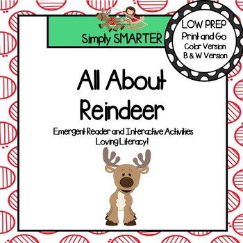 Preview of All About Reindeer Emergent Reader Book AND Interactive Activities