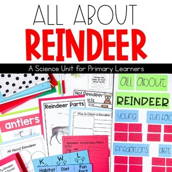 Preview of All About Reindeer Activities, Writing, Craft, Science, Literacy, Research