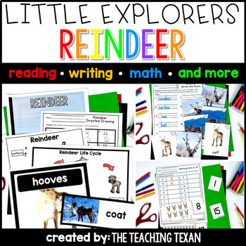 Preview of All About Reindeer, Reindeer Writing | Non-Fiction Literacy, Math, Science
