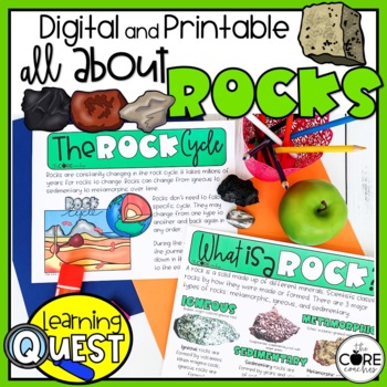 Preview of All About Rocks Independent Work - Print & Digital Rock Science Activities